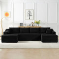 5-Seat Sectional Sleeper Sofa with Storage and Cup Holders, Free-Standing, No Assembly Needed (Black)